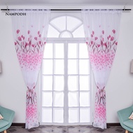 roeaceh 1 Sheet Window Gauze Rod Pocket Design Pastoral Translucent Beautiful Printing Sheer Curtain Home Decoration