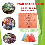 PLASTIC BAG 40PCS 背心袋SIZE : 559 MM x 609 MM (NO 65 ) / PLASTIC TANGKAI NO 65 / PLASTIC BAG NO 65 / 2