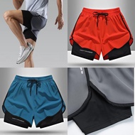 2in1 Running Sports Shorts with Cyclings for Men Women | Ice Silk Fitness Gym Training Shorts