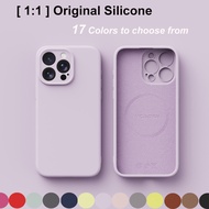 [1:1] Soft Liquid Silicone Phone Case for iPhone 15 Pro Max/15 /15 Pro Wireless Magnetic Charge Case