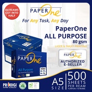 PaperOne All Purpose Paper A5 80gsm (10 Reams / 1 Carton) [Pre-Cut to HALF of A4 Size]