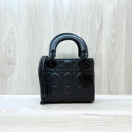 DIOR黑色啞光小牛皮LADY DIOR MINI黛妃M0505SLOI
