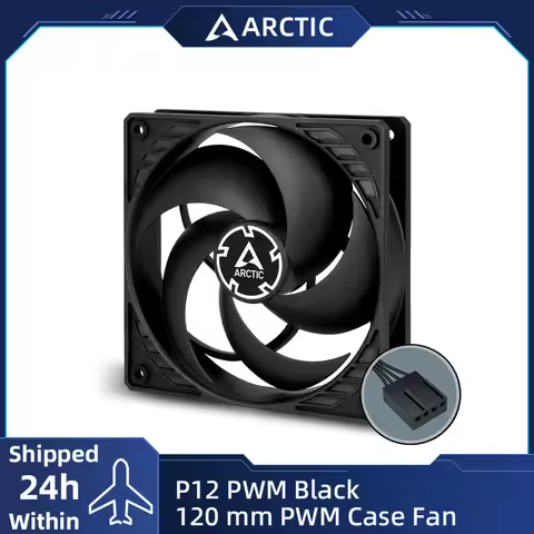 ARCTIC P12 PWM Black 120mm Case Fan with PWM, Pressure-optimised, Quiet Motor, Fan Speed: 200–1800 R