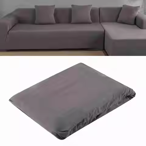 【New】Polyester 3+2 Seat Corner Sofa Cover L Shape Slipcover Home Furniture Protector L Shape Sofa Co