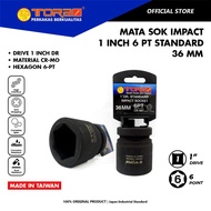 MATA TORA 36 mm 1 Inch 6 PT Impact Standard Socket - Impact Socket - TAIWAN