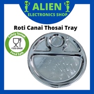 Stainless Steel 4 Compartmental Roti Canai Tray/Plate/ Food Serving Tray/ Roti Prata/Thosai Tray