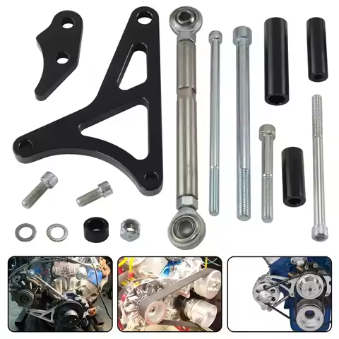Aluminum Alternator Bracket Kit For SB Small Block Ford Mustang Bronco 260 289 302 CNC T6 Black