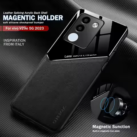 Camera Protection Leather Case for Vivo V30 Lite V29 E V27 Pro V25 V21 S18 X90 Y100 Y38 18 Car Mount