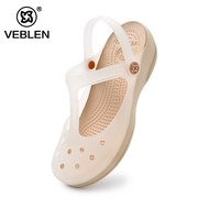 ✒❒☽  Veblen hole hole shoes female summer new baotou flat beach jelly antiskid thick soles slippers sandals the sea