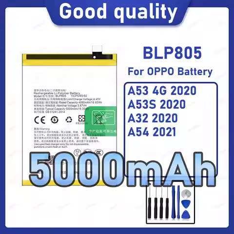 5000mAh BLP805 Replacement Battery for OPPO A53 4G 2020/A53S 2020 with Repair Tools Kit