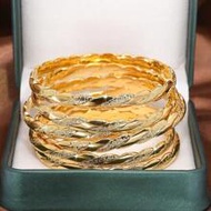 1/3/6 Pcs Elegant Twisted Bangle Bracelets, 24K Gold Plated, 60mm/65mm/70mm Diameter Options, Suitab