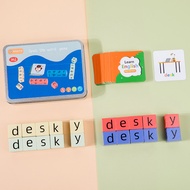 Permainan kartu Montessori, mainan mengeja perkataan dan huruf, blok menukar wajah, alat pembelajara
