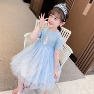 Girls Elsa Princess Dress Summer Frozen Elsa Elsa Cotton Children Dress Dress