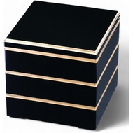 【Direct from Japan】J-kitchens Lacquerware Heavy Box, 3 Tiers, 6.5 Inches, Yamato School Kura, Kurobu