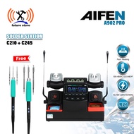 LAYAR AIFEN A902 PRO SOLDER STATION ORIGINAL - SOLDER 2 HANDLES C210 C245 - SOLDER TECHNICIAN LED SC