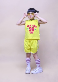 Yellow Jadiny fashion spandex outfit for girls