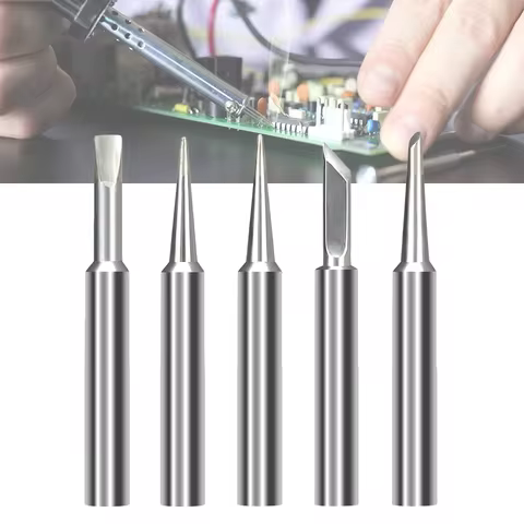 5Pcs Soldering Iron Tips I+B+K+2.4D+3C Soldering Iron Head Set Inside Hot Bare Copper Electric 900m-