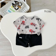 Set bộ siêu nhân Super hero tay ngắn cho bé trai kèm quần short size 9tới 28kg BERNIE KIDS H1124B40