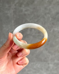 天然翡翠 緬甸 A玉 玉鐲 • 琥珀紅黃翡翠福鐲A