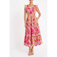 Taylor maxi dress with cute floral print, size 8-10-12 UK, length 127cm