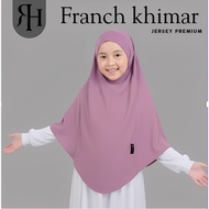Premium Jersey Children's French Khimar Hijab I Children's Veil Hijab Tudung Budak Perempuan Tudung 