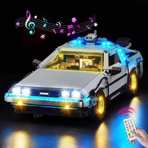 LED Lighting Set Suitable for LEGO Back To The Future Time Machine DeLorean DMC-12 10300 Building Bl