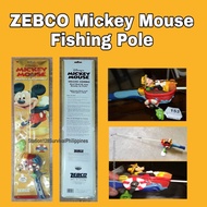 Fishing Pole Reel-Rod Vintage Zebco Disney Mickey Mouse Deluxe Combo