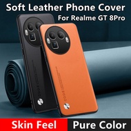 Case For Realme GT8Pro GT7Pro GT7 ⭐Silky Feel Leather Phone Cover⭐ Shockproof Shell Pure OPPO Realme