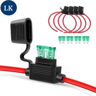 LK 5pcs 12V 20A Professional Standard Blade Inline Fuse Holder Splash Proof for Car Bike with Waterp