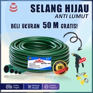 SELANG AIR 1/2 5/8 3/4 1 INCH 50 METER 1 ROL SELANG TAMAN BENANG HIJAU TAMAN ANTI LUMU PERALATAN PER