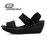 Skechers รองเท้าแตะผู้หญิง Cali Rumbler Wave สตรี รองเท้าแตะส้นเตารีด ส้นสูง ทอรองเท้า - 31778-BBK