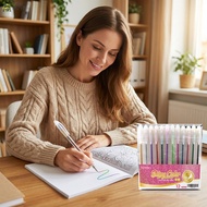 12 Colors Glitter Pen Set For Kids Adult Coloring Drawing Crafting Doodling