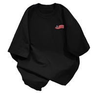 Loose format T-shirt, pretty shape, round neck, AA flag print, new model 2026