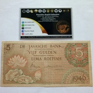 Uang Kuno Seri Federal 5 Lima Rupiah Vijf Gulden De Javasche Bank 1946