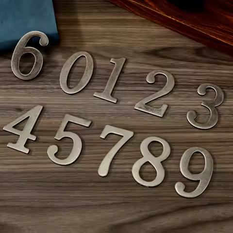 Silver Metal Door Number with Magnets 7*4cm House Number Apartment Door Number for Outdoor Hotel Hom