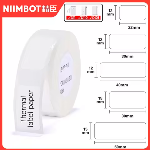 Niimbot D110 Label Maker Tape Sticker D11 Label Paper Self-adhesive Waterproof White Niimbot D101 fo
