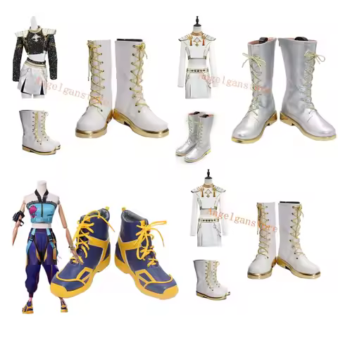 KDH Zoey White Boots Blue Yellow Cosplay Shoes Anime Carnival Party Halloween Boots Kids Adlut Boys