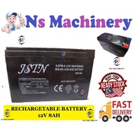 12V 8AH SEALED LEAD ACID BATTERY/Portable Bateri Pam 12V/8AH/20HR/Rechargeable Lead Acid Bateri/Bate