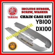 YAMAHA YB 100 YB100 CHAIN COVER FULL SET WITH SCREW RUBBER WASHER CHAIN CASE SILVER