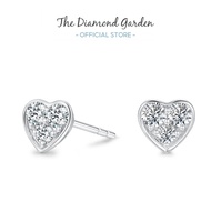 TDG 10K Gold Lab Grown Heart-Shaped Diamond Stud Earring