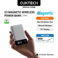 【3C  Certification】CUKTECH Magnetic Powerbank 10000mAh 55W Max Fast Charging  Wireless Charger with 