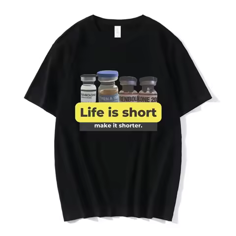 Life Is Short Make It Shorter Tren Meme Trenbolone T-shirt Women Funny Gym Short Sleeve T-shirts Wom