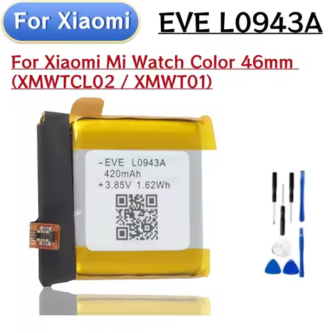 L0943A Replacement Battery For Xiaomi Mi Watch Color 46mm XMWTCL02 XMWT01 Smart Watch 420mAh Li-Poly