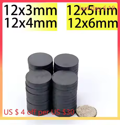 12x3 12x4 10x5 10x3 10x6 14x5 14x6 15x3 16x3 Disc Round Magnets Black Ferrite Permanent Rare Earth M