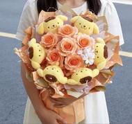 新款多款布丁狗花束，送人一流，心心眼