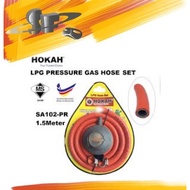 LPG GAS REGULATOR SET WITH 1.5 METER GAS HOSE, HOKAH SA102-PR, SIRIM APPROVED
