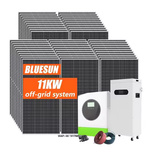 Bluesun 5KW 10KW Off Grid Hybrid Solar Energy Storage System 20KWH 30KWH Solar Panel Power System Al
