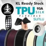 SUNLU TPU Silk Filament 1kg 1.75mm 3D Filament 1kg, TPU Elastic Filament Resin Molding Filament, Env