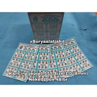 Snap button 555 size 1/0 (8mm) Nkl 1ktk@48lbs = rp.490,000/1ktk