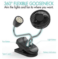 USB 可充電 4000mAh 多功能戶外迷你磁性夾式燒烤和嬰兒推車風扇 LED 燈 gfyckp USB Rechargeable 4000mAh Multi-function Outdoor Mi